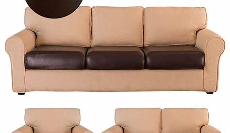 Sure Fit Stretch Leather 2-piece Loveseat Slipcover, Brown | Loveseat