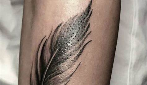 Graphic Big Feather tattoo on Arm - Best Tattoo Ideas Gallery