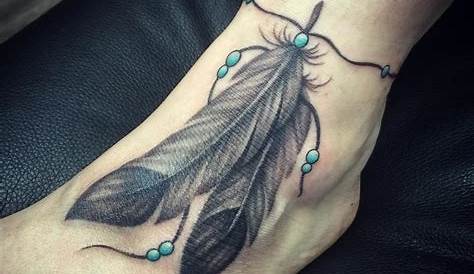 Tita Tattoos: feather tattoo on foot