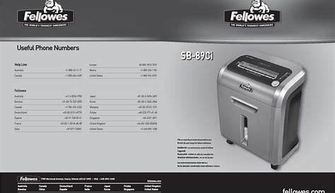 Fellowes Sb 89Ci User Manual