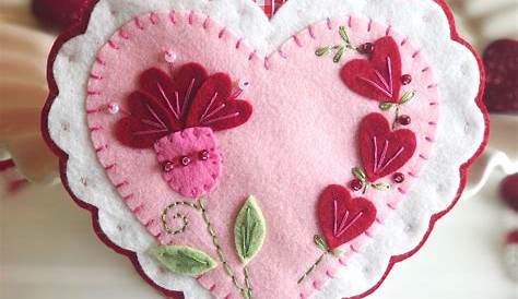 Valentine heart felt ornament Autocaravana, Enfeites de natal de