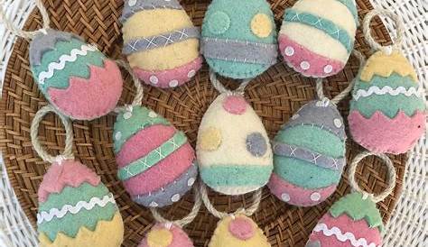 Felt Easter Ornaments Diy Pdf Sewing Pattern Bunny Hen And Dove
