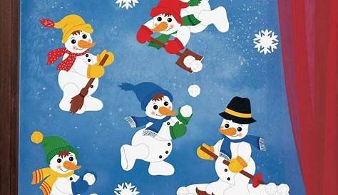 Fensterbild Tonkarton ,winter , Weihnachten , Süßer Pinguin bei