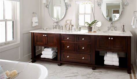 36 Inch Single Sink Bathroom Vanity with Cream Marfil Marble Counter