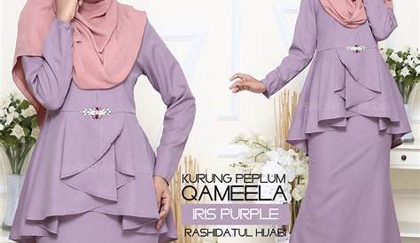 BAJU KURUNG MODEN RAYA TERKINI HALEEFA PURPLE 1 | Saeeda Collections