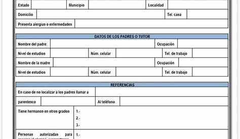 Ficha de datos del alumno | Fichas, Alumno, Modelo de ficha