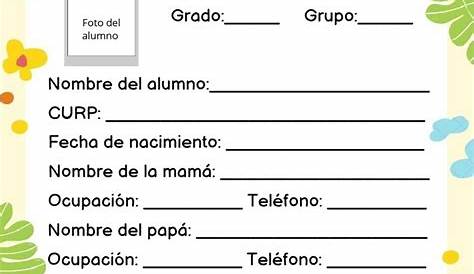 Ficha de Identificacion Del Niño Preescolar
