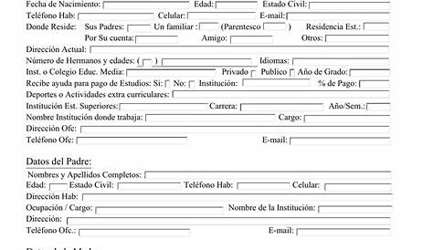 Ficha única de registro para alumnos