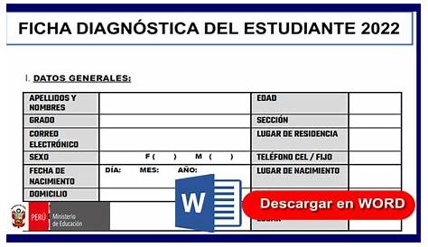 Ficha Diagnostica del Estudiante - Referencial I Material Educativo