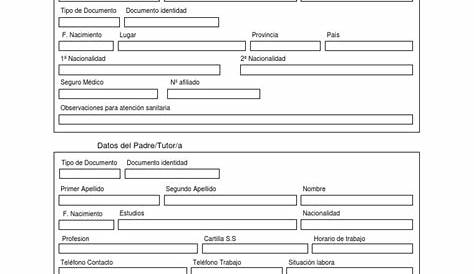 Ficha de recogida de datos infantil y primaria editable