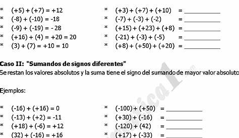 CONJUNTO DE LOS NUMEROS ENTEROS EJERCICIOS PDF Math Exercises, Growler