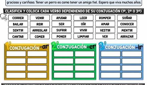 Ficha online de El verbo para 5º Educación Primaria. Puedes hacer los