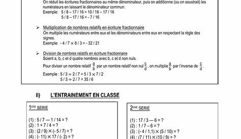 FICHE de CALCUL MENTAL, classe de TROISIEME