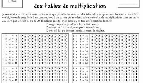 Tables de multiplication autocorrectives | Apprendre les tables de
