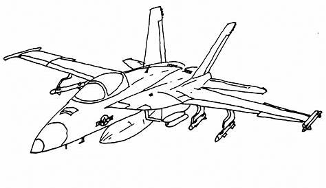 Fighter Jet Coloring Pages - kidsworksheetfun