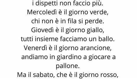 La forma delle nuvole: Filastrocca dei giorni della settimana