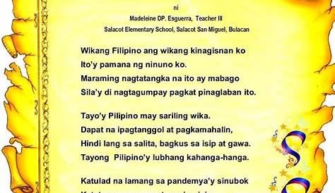 Talumpati Tungkol Sa Filipino Bilang Wikang Pambansa - Mobile Legends