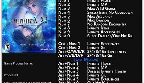 Final Fantasy X/X-2 HD Remaster Cheat Codes - MGW: Video Game Guides