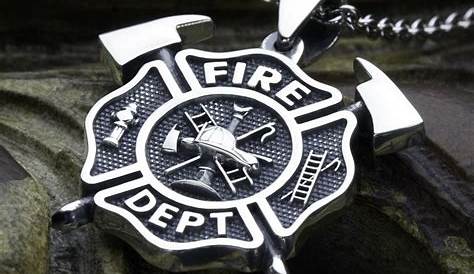 Medium Firefighter Fire Department Maltese Cross with Crossed Axes