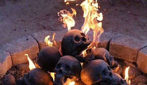 Fire Pit Skull Logs