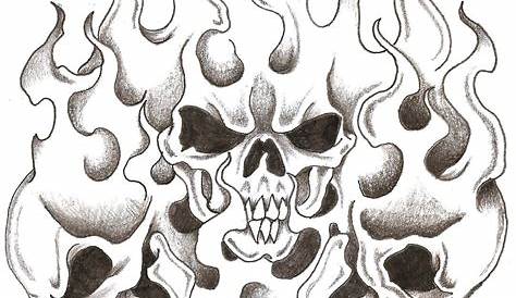 Skull on Fire with Flames tattoo Skull Tattoo Design, Skull Design