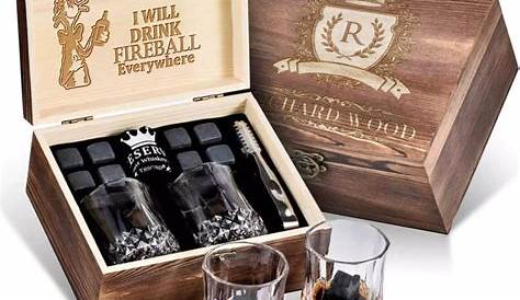 Fireball Whiskey Stones Gift Set With Engraved Wooden Gift | Etsy
