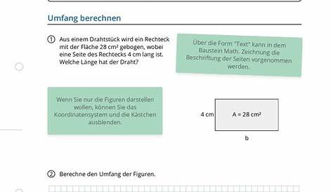 Vierte Klasse Arbeitsblätter: Fläche und Umfang | Math Center