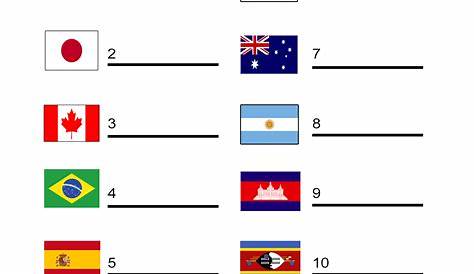 Flag Worksheet Can You Identify the Country Flag? ALL ESL