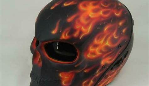Fire Skull Motorcycle Half Helmet