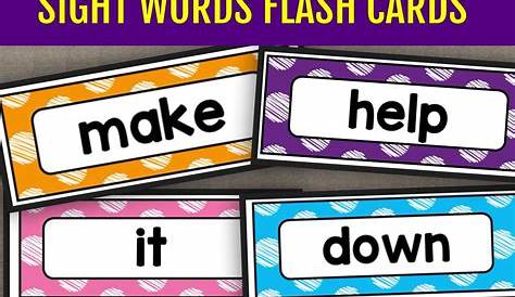 38 Sight Words Flash Cards For You Kitty Baby Love