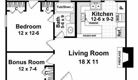 Cabin Style House Plan - 1 Beds 1 Baths 600 Sq/Ft Plan #21-108