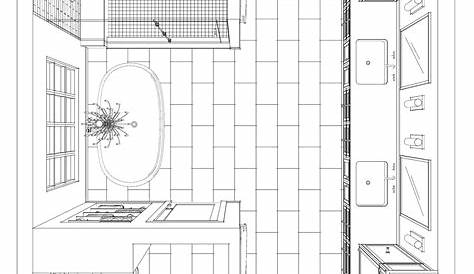 master bathroom layout plan with bathtub and walk in shower | Small