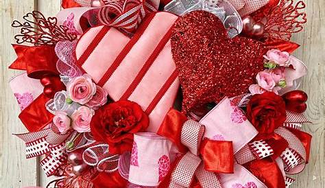 Flora Decor Love You Valentines Day Wreath Truck Valentine Door Pink Heart