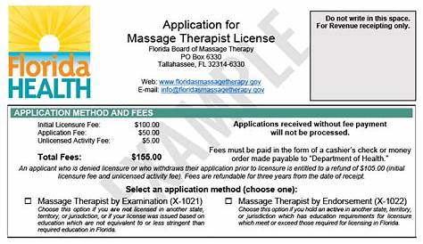 Florida Board of Massage Therapy - Licensing, Renewals & Information