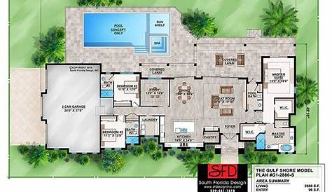 Florida House Plan 55743 Level One | Florida house plans, How to plan
