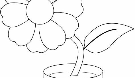 Flower Pot for Kids Coloring Page Free Printable Coloring Pages