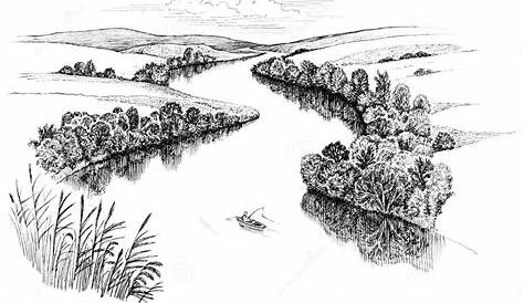 River Clip Art Black And White , Png Download - River Black And White