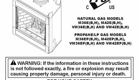 Fmi Fireplaces Owners Manual