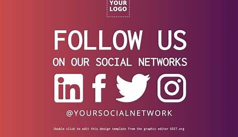Follow us on instagram sign poster Royalty Free Vector Image