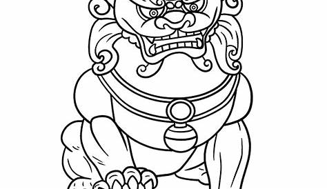 Japanese Foo Dog Tattoo Designs Sketch Coloring Page