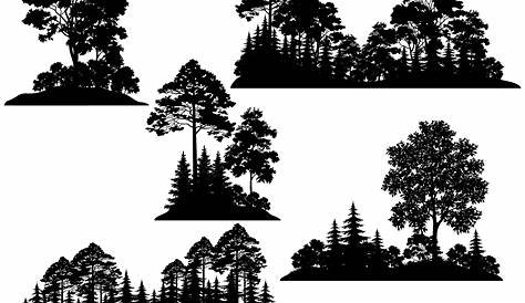 17 Vector Forest Silhouette Images - Forest Tree Silhouette, Forest