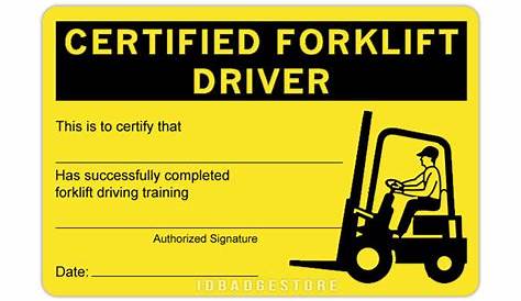 Forklift Certification Card Template Pdf