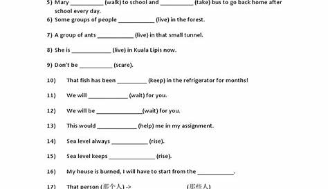 English Worksheet Form 1 - soakploaty