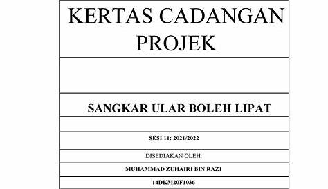 Contoh Kertas Cadangan Projek Resort