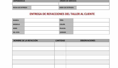 Formatos de registros de control para el area de almacen