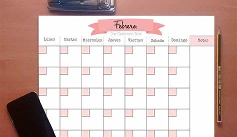 Planificador mensual descargable gratuito - Diseño horizontal en