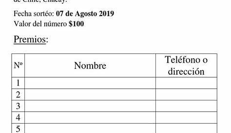Formato de rifa para editar en word | Diario Nacional 2023