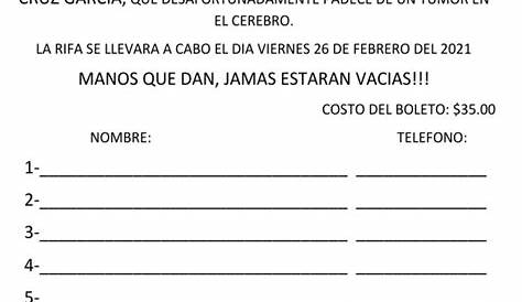 Formato de rifa para editar en word | Diario Nacional 2023