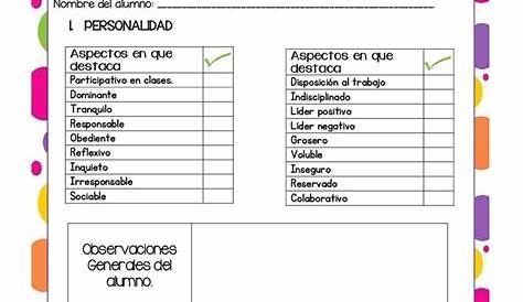 Formato Hoja de seguimiento del comportamiento del alumno