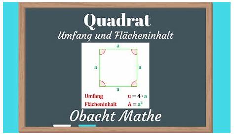 Quadrat: Umfang & Flächeninhalt vom Quadrat | Flächeninhalt, Mathe, Quadrat